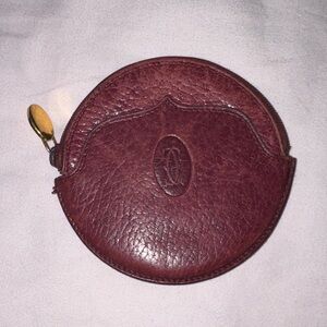 Cartier Vintage Burgundy Leather Coin Purse